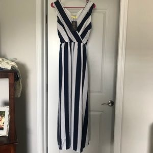 Brand New Navy Stripe Maxi Dress
